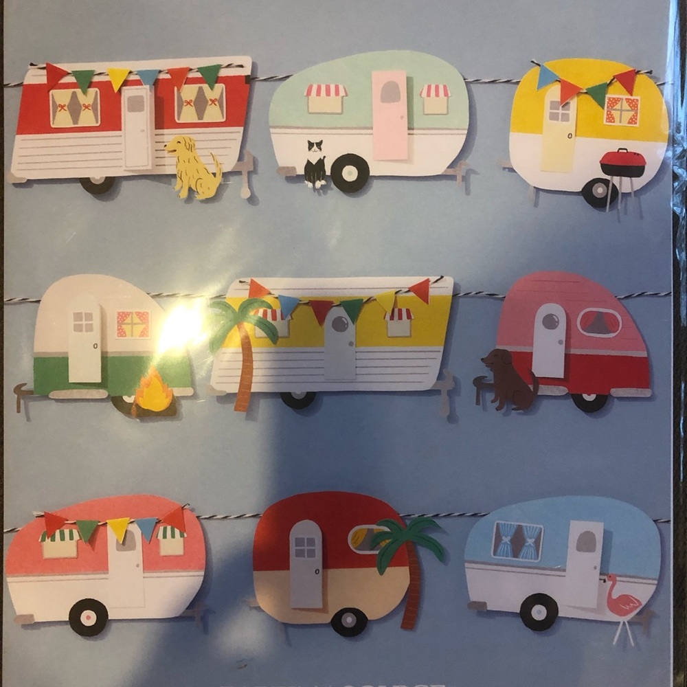 Vintage Style Camper Garland Kit Easy Craft 12’ Cutout Fun Activity